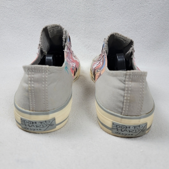 Ed Hardy Laceless Sneakers Men's Shoes Size 9 Gray Slip-On Skulls Japanese Sun - Picture 9 of 14